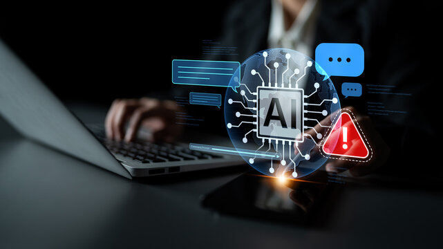 AI interface showing prompt error warning and system alert. AI prompt failure can lead to incorrect output or hallucination. Managing AI prompt error is crucial in safe AI deployment. Spline