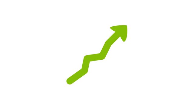 4K Animated Triple Stairs with Up Arrow on Green Screen Success Concept