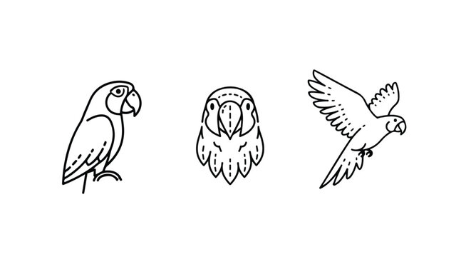 Stylized parrot halftone pattern on white background