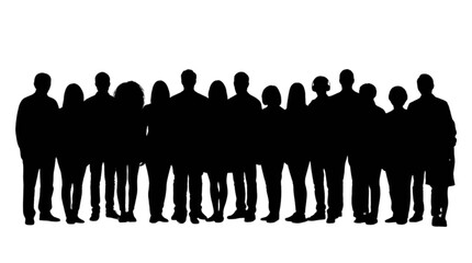 Naklejka premium Silhouette of people standing in line together Vector