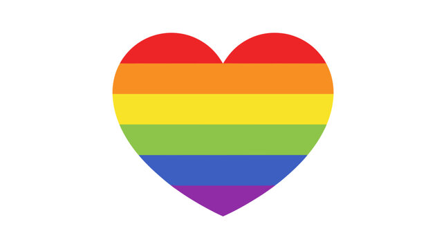 Rainbow heart symbol of love and pride on a white background Transparent Background