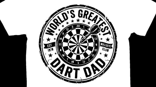 Worlds greatest dart dad vintage sports emblem