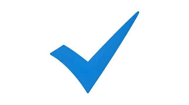 Blue check mark symbol representing confirmation success or completion with approval completed selection illustration positive agreement validation verified accepted approved checklist