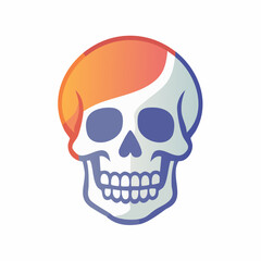 Obraz premium Stylized Skull with Orange Hair Accent