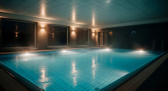 Luxury indoor hot swimming pool