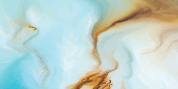 Abstract swirls of turquoise white brown fluid paint abstract background texture background. fluid art liquid art pattern organic pattern color splash macro photography.