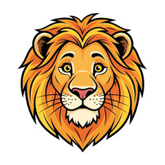 Fototapeta premium Illustration of a lion's head with a mane, cartoon style