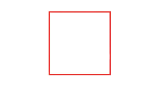 Red Square Outline on White Background