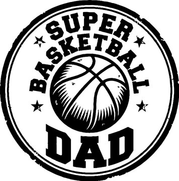 Basketball sports emblem for super dad