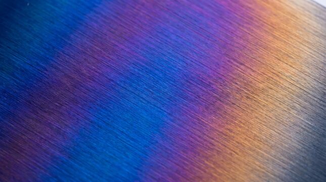 Heat treated metallic background with purple and blue