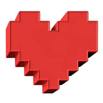 3D Heart Icon Decorative Element Editable &Iacute;cone 3D Cora&ccedil;&atilde;o Elemento Gr&aacute;fico Social Media