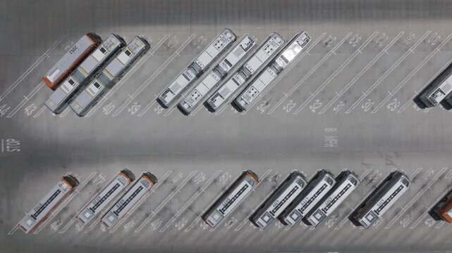 City Bus Depot Chatsworth Los Angeles California Drone Aerial View