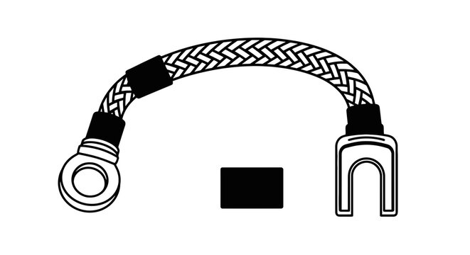 Braided cable with metal terminals.