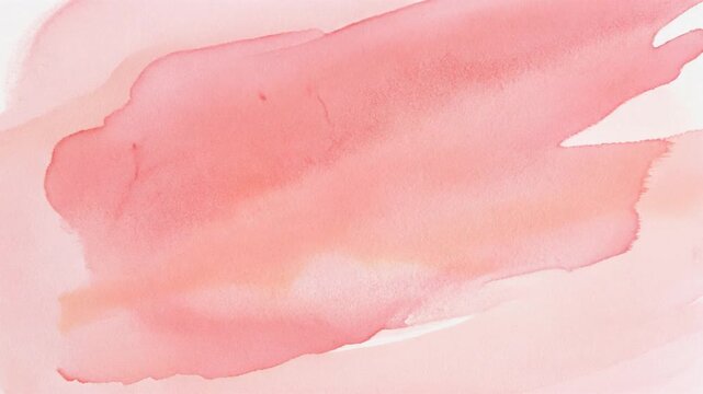 Extreme Close-Up Watercolor Wash Texture Soft Rose and Blush Pink Ink Bleeding on White Paper Background Video