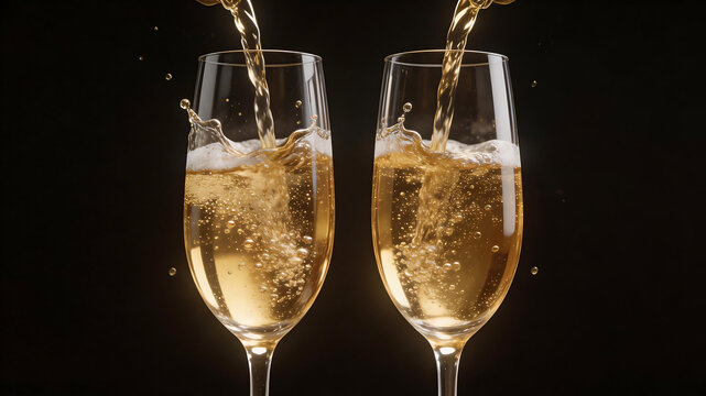 Two glasses of champagne being poured symbolizing the limitless potential of digital design