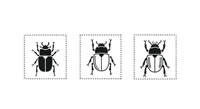 Stag beetle silhouettes in halftone style