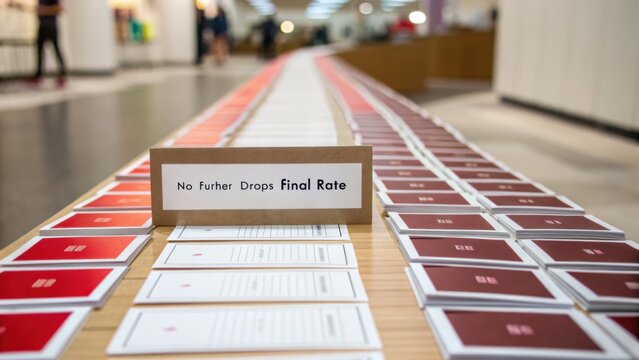 Attention-Grabbing Display of Pricing Cards with Clear Message on Final Rate in Modern Retail Environment
