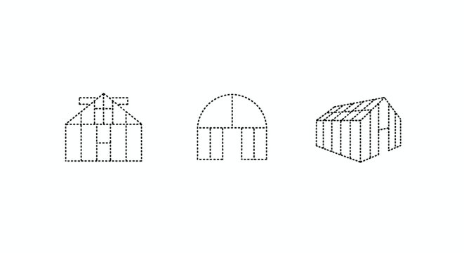 Geometric bridge structure in dotted line pattern