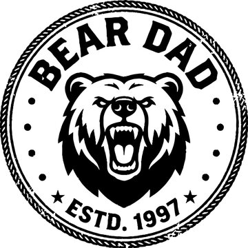 Bear dad established 1997 roaring grizzly emblem