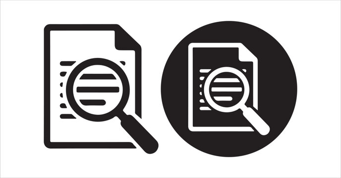 Document Review Line Icon Vector, File Inspection and Legal Analysis Symbol EPS 10