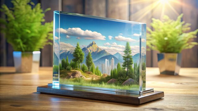 Clear acrylic crystal award plaques with a design for customization