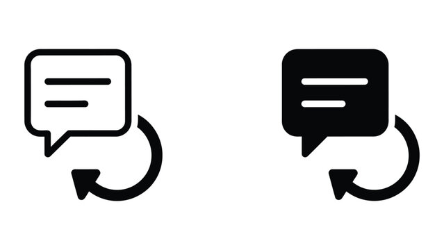 Speech bubble icon with refresh arrow