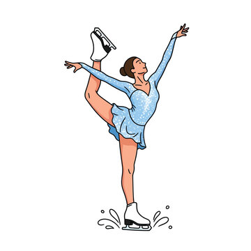 Graceful figure skater performing elegant spins.