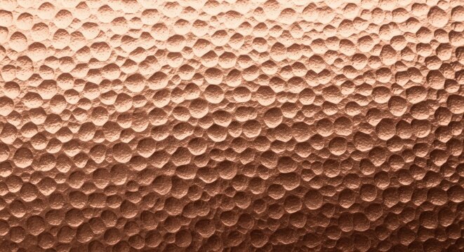 Polished hammered rose gold metal surface with irregular dimpled texture and warm glow. Wallpaper Background image