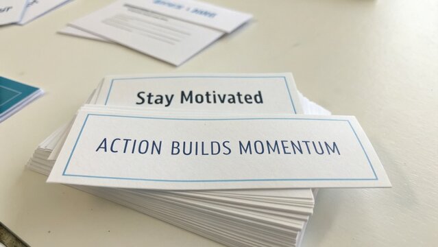 Motivational Quotes on Cards for Personal Development and Growth Mindset in an Inspirational Setting for Encouragement and Empowerment