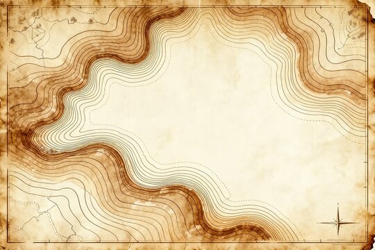 Old map with contour lines