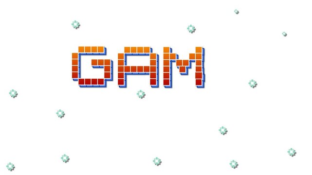 Retro Pixel Art Game Over Text Animation with Space Invaders