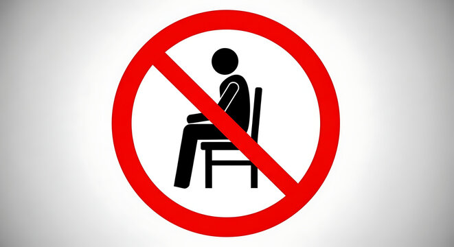 No sitting sign with person silhouette