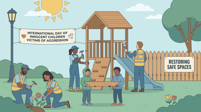 International Day of Innocent Children Victims of Aggression Illustration