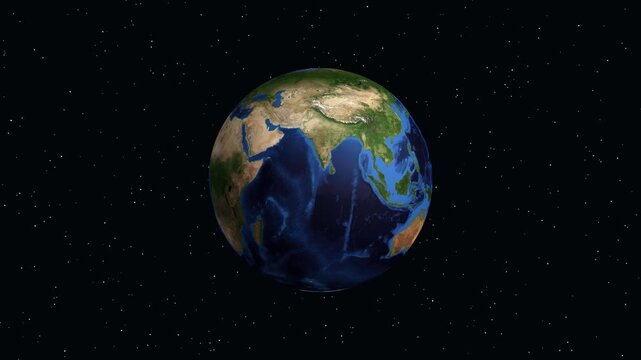 Animated Globe Zooming into Santa Rosa Argentina with Geographic Data Overlay