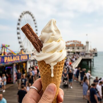 Classic 99 Soft Serve Ice Cream Cone at Brighton Palace Pier