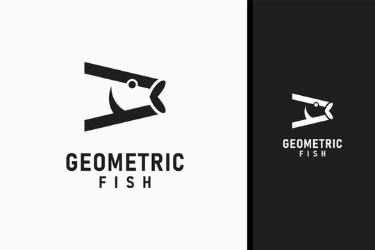 simple head fish logo symbol icon design