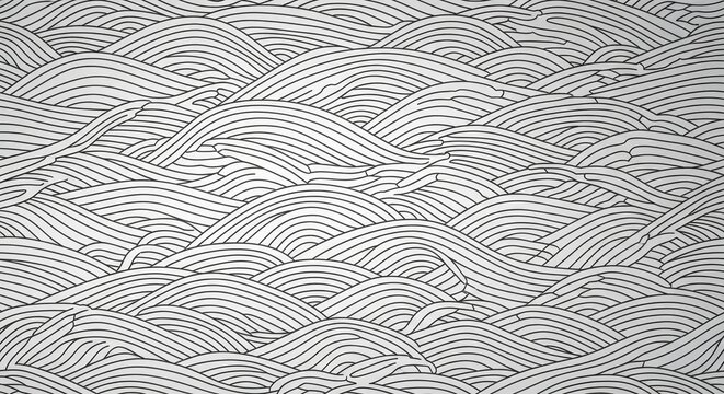 Abstract black and white wavy line pattern background
