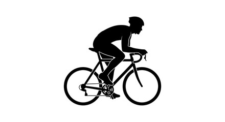 Obraz premium Silhouette of a professional cyclist riding a road bicycle.