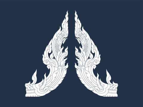 Khmer traditional Naga Head art