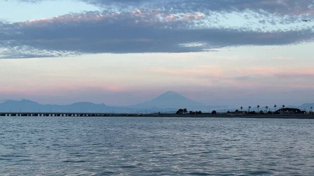 Mt.Fuji and Enoshima Island at Sunrise,Shonan Sagami Bay Japan 2026.5.21.003