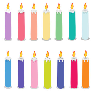 Rainbow candle decoration 