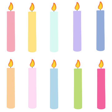 Pastel candle illustration 