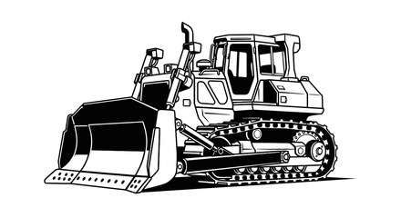 Bulldozer Construction Equipment Heavy Machinery. © Percetakan
