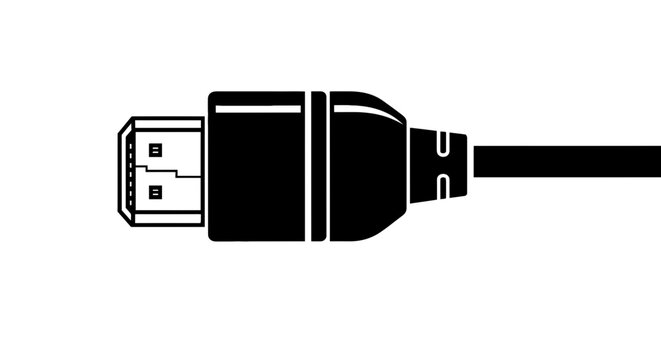 USB connector plug cable end.