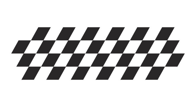 Black and white checkerboard frame. Striped racing stripe pattern. Illustration Vector