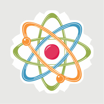 Stylized Atom Model with Orbits and Nucleus