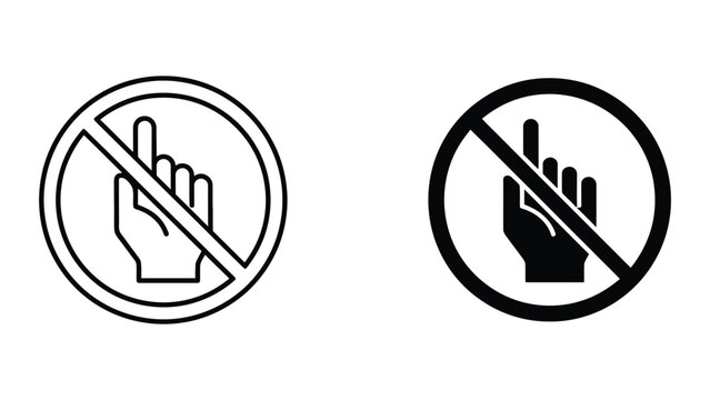 No touching or pointing hand prohibition icon