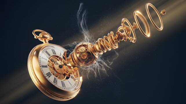 Abstract mechanical watch disassembly