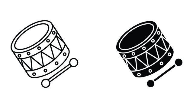 Two snare drums with carrying handles illustration