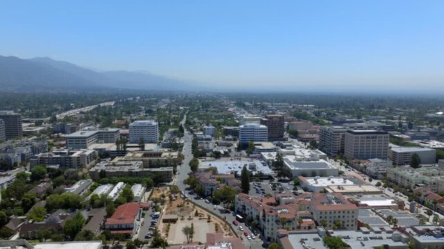 Old Town Pasadena California Drone Aerial Footage